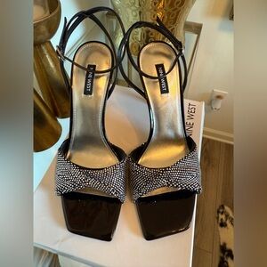Nine West Black Rhinestone Heels